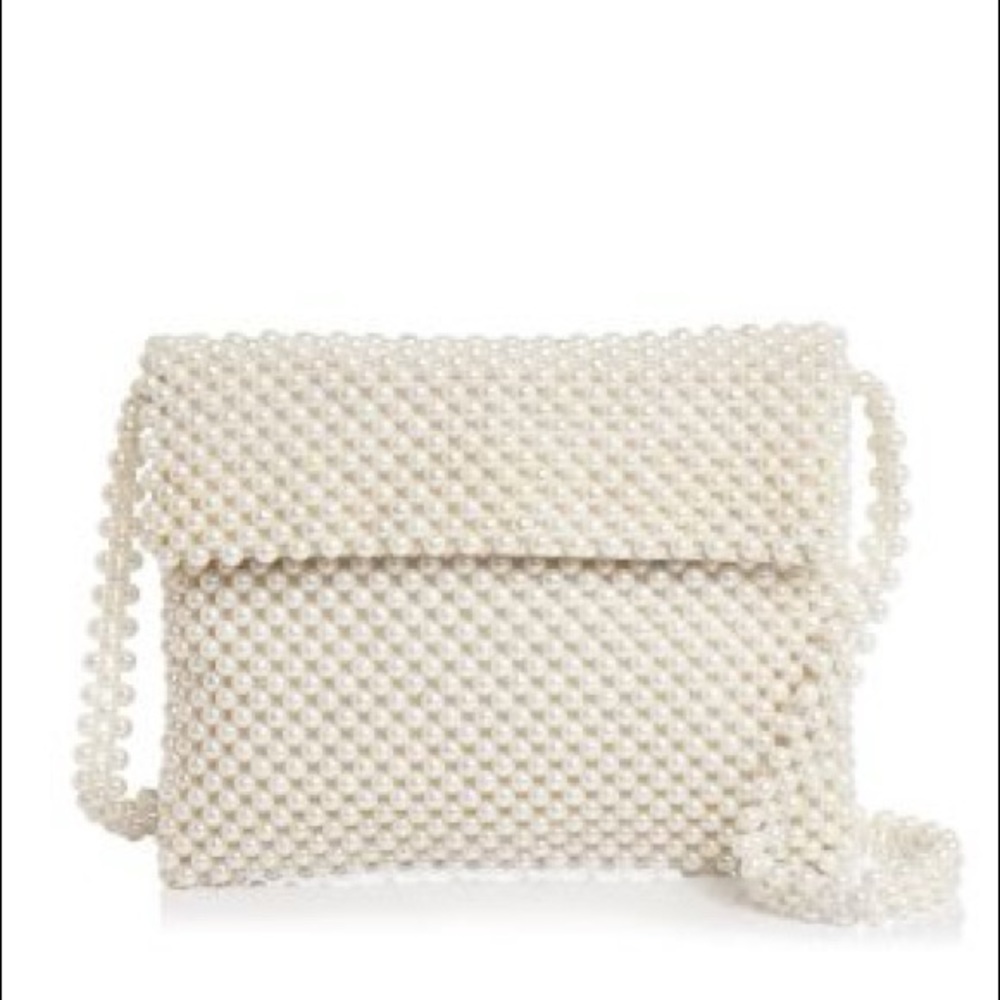 Aqua Bloomingdales Evie Faux Pearl Shoulder Bag